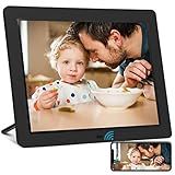 Porta Retrato Digital Grande Wi Fi De 15 Polegadas Com Tela Sensível Ao Toque 4 3 FHD IPS Compartilhe Fotos E Vídeos Por Aplicativo Ou E Mail 16 GB De Memória Suporte USB Drive Cartão SD Armazenamento Estendido Rotação Automática Montagem Na Parede
