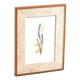Porta Retrato Figura Quadro Marrom Off White Pequeno 14x9