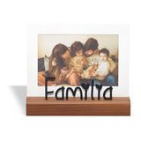 Porta Retrato Madeira Aço Família Geguton P Foto 10x15 Cm Cor Branco