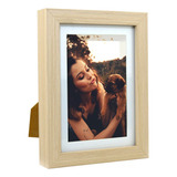 Porta Retrato Madeira E Branco 10x15 Moldura Profunda Luxo