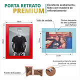 Porta Retrato Premium Fosco Vidro 15x21 Rosa Mesa Parede