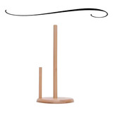 Porta Rolo Papel Toalha Bambu Cozinha Suporte Vertical Mesa
