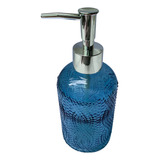 Porta Sabonete Líquido Dispenser 450ml Vidro Saboneteira Cor Azul