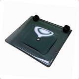 Porta Saboneteira De Vidro 12x15cm 8mm Suporte Fenda Preta