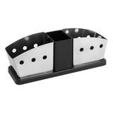 Porta Sachês De Aço Inox Com 3 Divisórias 19 5cm