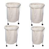 Porta Saco Hamper Kit 4 Unidades C Rodízios Aço Carbono