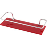 Porta Shampoo Reto Vidro Vermelho Cromado
