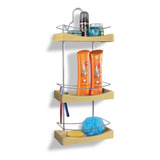 Porta Shampoo Triplo Cromo Colors Aço E Plastico N350 11