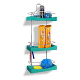 Porta Shampoo Triplo Cromo Colors Aço E Plastico N350 6