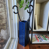 Porta Suporte Guarda chuva Vazado Preto Cor Azul Escrito