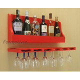 Porta Taças E Prateleira Decorativa Vinho
