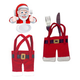 Porta Talher Decoração De Mesa Noite De Natal Calça Do Noel