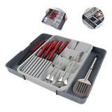 Porta Talheres Gaveta Extensível Cozinha Grande Ajustável