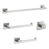 Porta Toalha De Banho Kit Com Suporte Cromado Inox Banheiro