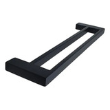Porta Toalha De Parede Guriri Duplo 40cm Aço Inox Preto