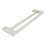Porta Toalha De Parede Guriri Duplo 70cm Aço Inox Polido
