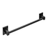 Porta Toalha Linear 45cm Quadrado Dupla Fixação Preto Fosco