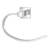 Porta Toalha Mãos Rosto Quadrado Metal Inox Cromado Banheiro Cor Prateado
