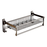 Porta Toalha Toalheiro Utensílios Com Prateleira Nordic Home Cor Cinza