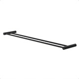 Porta Toalhas Duplo Para Banheiro Orion 60cm Preto 1031or