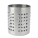 Porta Utensílios De Cozinha Escorredor De Talheres Porta Talheres Suporte De Talheres Redondo Prata Inox Organizador De Pia Suporte Escorredor Vazado Para Espátulas Colheres Conchas Multiuso CINZA