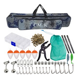 Porta Vara C Alça Bolso Lateral 70cm Com Acessorios Pesca