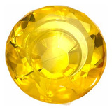 Porta Vela Vidro Cristal Circulo Amarelo