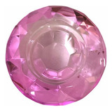Porta Vela Vidro Cristal Circulo Rosa