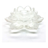 Porta Velas Vidro Flor De Lótus Enfeite Vidro Transparente