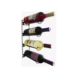 Porta Vinho Adega Para Parede 4 Garrafas Preto Fosco