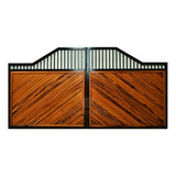 Portão De Ferro E Madeira Modelo Ms 30 2 20m X 3 00m