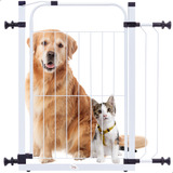 Portão Grade Pet Cerca Segurança Porta 84 A 89cm Portãozinho Aramado Ajustável Para Cães Crianças Corredores Cachorro Cor Branco Reforçado Marca Cozinha Gourmet