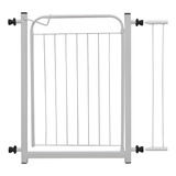 Portão Pet Cães Bebês Largo 69 A 84cm Extensor 10cm Branco