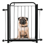 Portão Pet Cães Cachorro Grade Segurança Bebês 78 A 112cm Cor Preto
