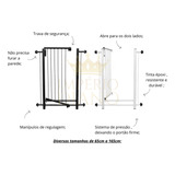 Portão Pet Grade Infantil Segurança 65 A 69cm   85cm A 89cm Cor Branco