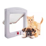 Portinha Porta De Passagem P  Cato Cachorro Pet Door 4 Em 1 Cor Branco