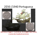 Portugal 1 Moeda Antiga 2 50 Escudos De 1940 Prata M b c 