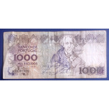 Portugal Bela Cédula 1000 Escudos 1988 Bem Escassa
