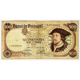 Portugal Bela Cédula 500 Escudos 1966 Bem Escassa