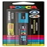 POSCA UNI Caneta Marcador PC 3M Ponta Fine Traço De 0 9mm A 1 3mm Azul Claro Blister Com 1 Unidade
