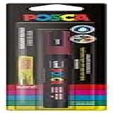 POSCA UNI Caneta Marcador PC 5M Ponta Média Traço De 2 5mm A 6 8mm Vermelho Vinho Blister Com 1 Unidade