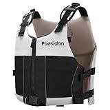 Poseidon Colete Salva-vidas Ajustável Para Segurança Aquática - Design Clássico Unissex Com Compartimentos De Armazenamento Frontal-traseiros Para Várias Atividades Aquáticas