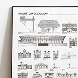 Pôster Arquitetura De Salvador Lista De Marcos Arquitetônicos De Salvador Por Ordem De Tamanho A2 60X42
