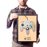 Poster Com Moldura A3 Game Retrô Controle Nintendo 64