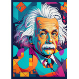 Pôster Einstein Colorido Romero Britto Tamanho A1 60x90cm 