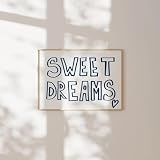 Pôster Impresso Em Tela De Arte De Parede Sweet Dreams Impressões De Arte Em Tela Pintura Citações Azuis Arte De Imagem Casa Quarto Dormitório Quarto Faculdade Apartamento Decoração De Parede Sem