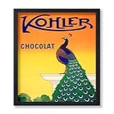 Poster Master Pôster Vintage Kohler Impressão Retrô De Pavão Arte De Chocolate Presente Art Deco Para Homens Mulheres Gourmets Decoração De Parede Perfeita Para Sala De Estar Cozinha