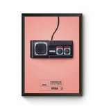 Poster Moldurado Game Retrô Controle Master System Quadro A4