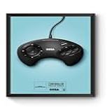 Poster Moldurado Game Retrô Controle Mega Drive Quadro
