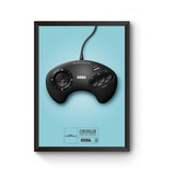 Poster Moldurado Game Retrô Controle Mega